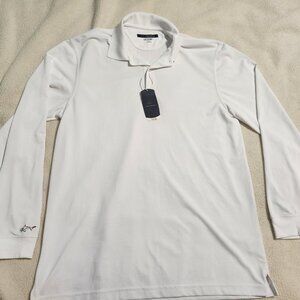 Greg Norman Long Sleeve Polo Play Dry Mens L Shark Logo